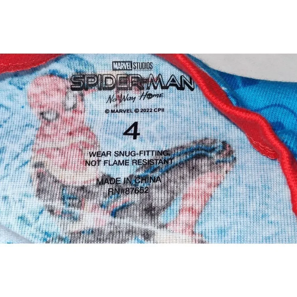 Lot of 2 Size 4T Toddler Boys Spiderman Pajamas Shirt Shorts PJ Set Red and blue - Picture 12 of 14
